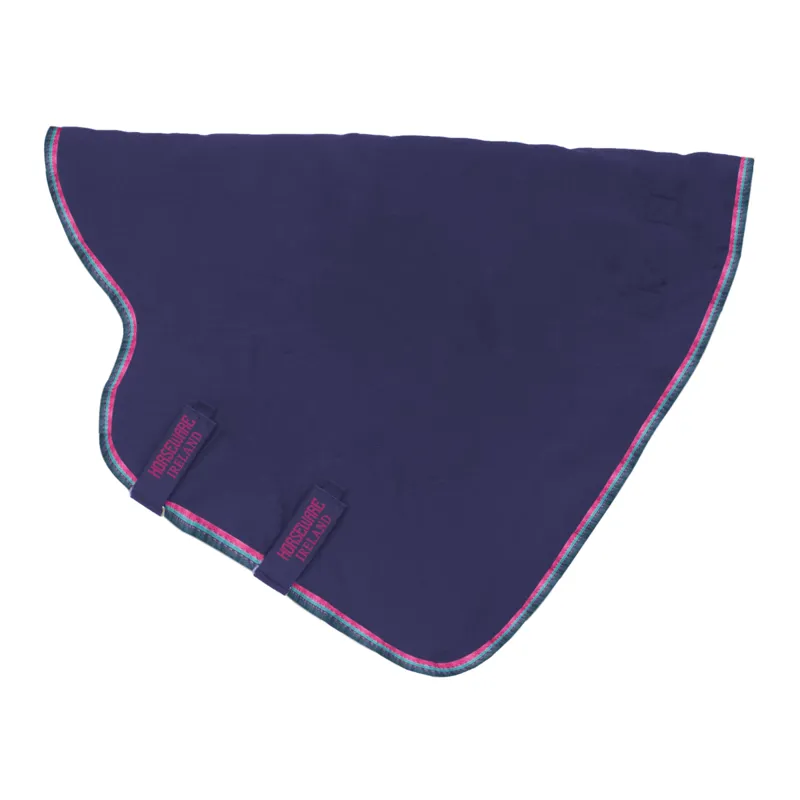 Horseware Rambo Optimo Mediumweight Stable Rug Hood 200g - Navy/Burgundy/Teal/Navy